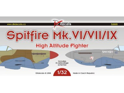 DK DECALS 1/32 Spitfire Mk.VI/VII/IX (12x camo)