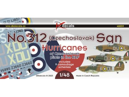 DK DECALS 1/48 No.312 Sqn RAF - Hurricanes of Czechoslovak pilots