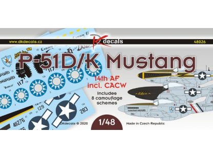 DK DECALS 1/48 P-51D/K Mustang 14th AF and CACW 8x camo
