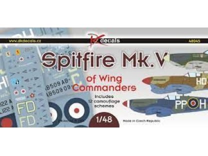 DK DECALS 1/48 Spitfire Mk.V of Wing Commanders (13x camo)