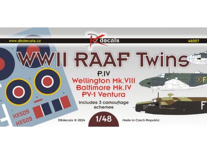 DK DECALS 1/48 WWII RAAF Twins Part IV (3x camo)