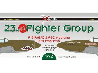 DK DECALS 1/72 23rd Fighter Group 1944-45, part 1 15x camo