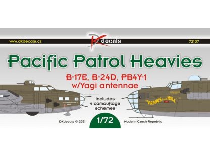 DK DECALS 1/72 Pacific Patrol Heavies (B-17E, B-24D, PB4Y-1)