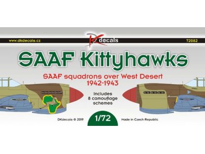 DK DECALS 1/72 SAAF Kittyhawks 8x camo