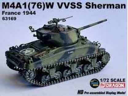 DRAGON ARMOR 1/72 M4A1(76)W VVSS Sherman France 1944