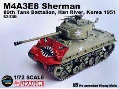 DRAGON ARMOR 1/72 M4A3E8 Sherman 89th Tank Battalion, Han River, Korea 1951