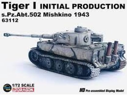 DRAGON ARMOR 1/72 TIGER I INITIAL PRODUCTION S.P.ABT.502 MISHKINO 1943