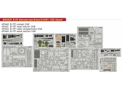 ED BIGED 1/48 B-17F Flying Fortress alternate nose (frame X) PART I  for EDU