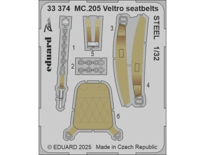 ED SET 1/32 MC.205 Veltro seatbelts STEEL for ITA