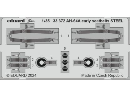 ED SET 1/35 AH-64A Apache early seatbelts STEEL for TRU