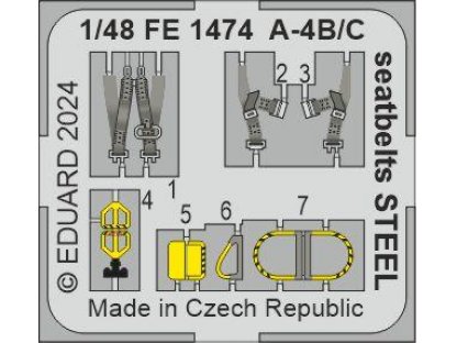 ED ZOOM 1/48 A-4B/C Skyhawk seatbelts STEEL for H2000/HAS