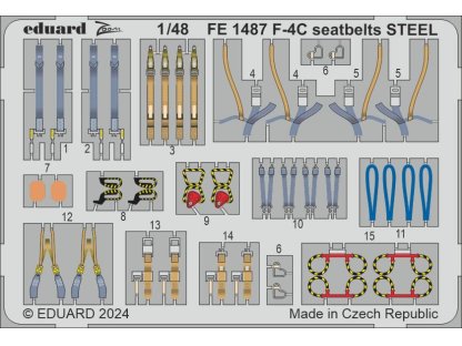 ED ZOOM 1/48 F-4C Phantom II seatbelts STEEL  for H2000/ACA