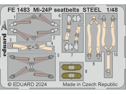 ED ZOOM 1/48 Mi-24P Hind seatbelts STEEL  for TRU