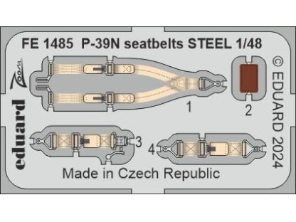 ED ZOOM 1/48 P-39N Airacobra seatbelts STEEL  for ARMA