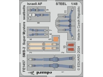 ED ZOOM 1/48 SMB-2 Super Mystere seatbelts Israeli AF