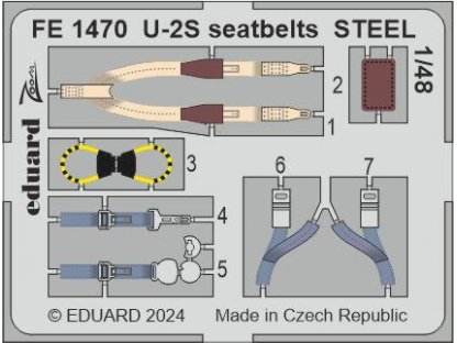 ED ZOOM 1/48 U-2S seatbelts STEEL for HBB