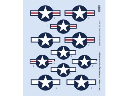 EDUARD DECALS 1/48 F-6 Mustang national insignia for EDU