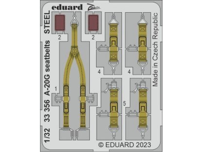 EDUARD SET 1/32 A-20G Havoc seatbelts STEEL for HKM