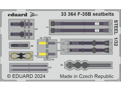 EDUARD SET 1/32 F-35B Lighting II seatbelrs STEEL forTRU
