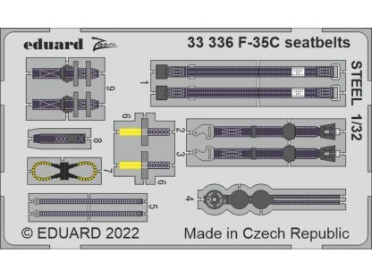 EDUARD SET 1/32 F-35C Lighting II seatbelts STEEL for TRU