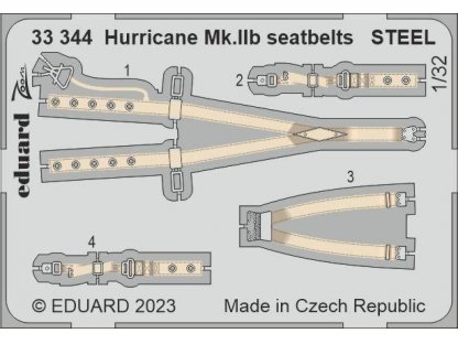 EDUARD SET 1/32 Hurricane Mk.IIb seatbelts STEEL for REV