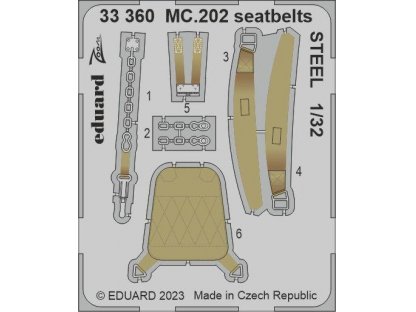 EDUARD SET 1/32 MC.202 Folgore seatbelts STEEL for ITA
