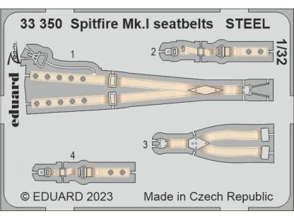 EDUARD SET 1/32 Spitfire Mk.I seatbelts STEEL for KOTARE