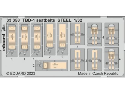 EDUARD SET 1/32 TBD-1 Devastator seatbelts STEEL for TRU