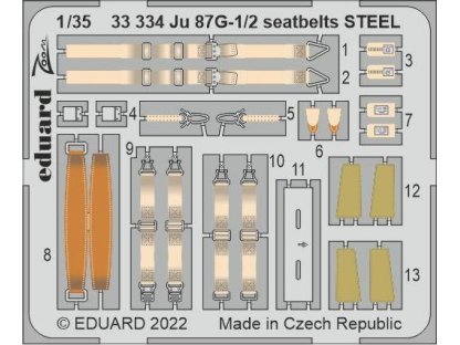EDUARD SET 1/35 Ju 87G-1/2 Stuka seatbelts STEEL for BORDER