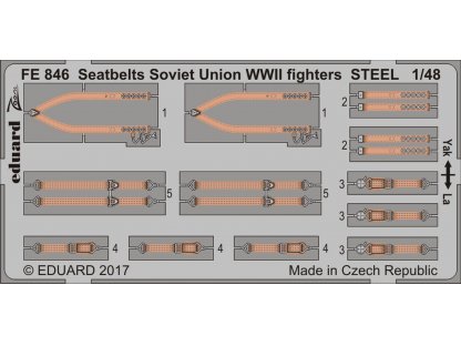 EDUARD SET 1/48 Seatbelts Soviet Union WW2 fighters STEEL