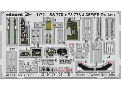 EDUARD SET 1/72 J-35F/FS Draken for HAS/H2000