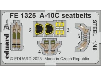 EDUARD ZOOM 1/48 A-10C Thunderbolt II seatbelts STEEL for HBB