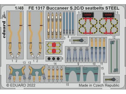 EDUARD ZOOM 1/48 Buccaneer S.2C/D seatbelts STEEL for AIR