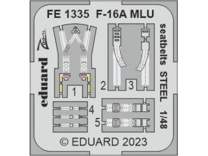 EDUARD ZOOM 1/48 F-16A Falcon MLU seatbelts STEEL for KIN
