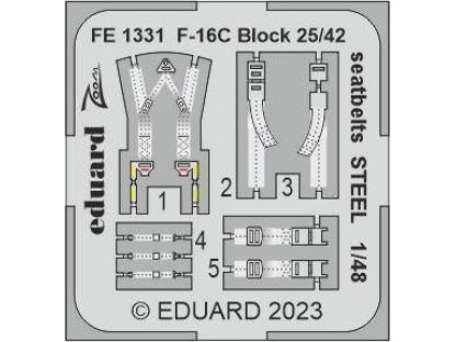 EDUARD ZOOM 1/48 F-16C Falcon Block 25/42 seatbelts STEEL for KIN