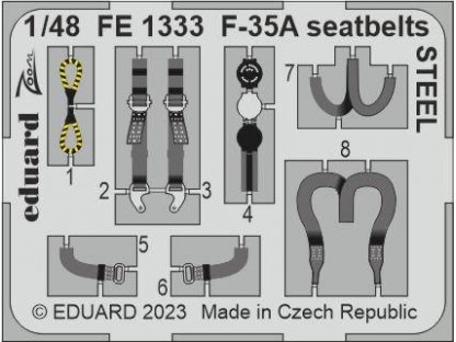EDUARD ZOOM 1/48 F-35A Lighting II seatbelts STEEL for TAM