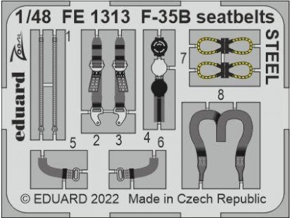 EDUARD ZOOM 1/48 F-35B Lighting II seatbelts STEEL for ITA