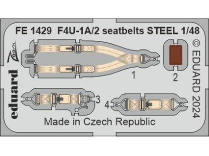 EDUARD ZOOM 1/48 F4U-1A Corsair/2 seatbelts STEEL for MAGIC