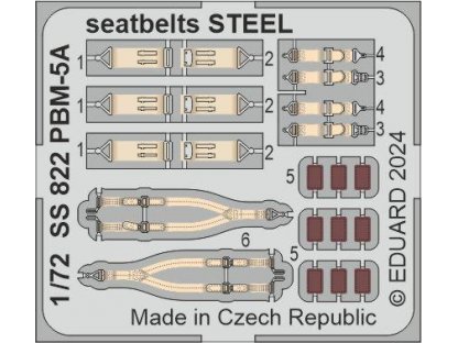 EDUARD ZOOM 1/72 PBM-5A Mariner seatbelts STEEL for ACA