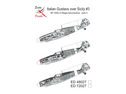 EXOTIC DECALS 1/48 48027 Italian Gustavs over Sicily #3 Bf 109G in Regia Aeronautica - Part 3