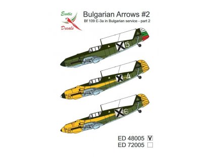 EXOTIC DECALS 1/48 Bulgarian Arrows#2 Bf 109E-31 in Bulgarian Service