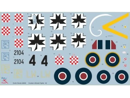 EXOTIC DECALS 1/48 Croatian Ultimate Fighter #2 Black 4 BF 109 G in Croatian Service - Part 2
