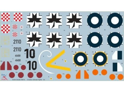 EXOTIC DECALS 1/48 Croatian Ultimate Fighter #3 Black 10 BF 109 G in Croatian Service - Part 3