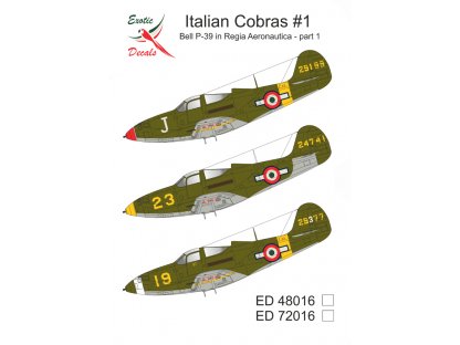 EXOTIC DECALS 1/48 Italian Cobras #1 Bell P-39 in Regia Aeronautica - Part 1