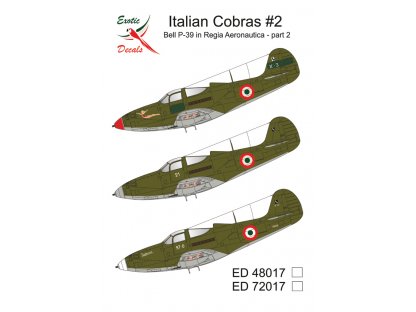 EXOTIC DECALS 1/48 Italian Cobras #2 Bell P-39 in Regia Aeronautica - Part 2