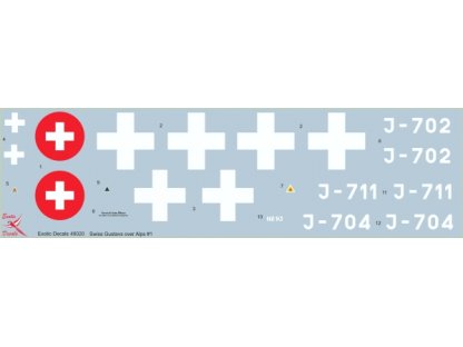 EXOTIC DECALS 1/48 Swiss Gustavs over Alps #1 Me 109G-6 in Swiss Air Force - Part 1
