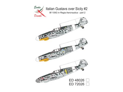 EXOTIC DECALS 1/72 72026 Italian Gustavs over Sicily #2 Bf 109G in Regia Aeronautica - Part 2