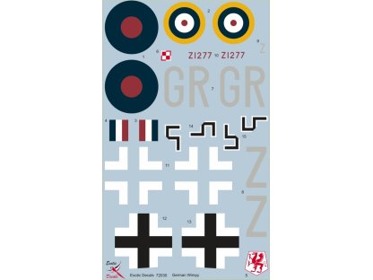 EXOTIC DECALS 1/72 72030 Captured Wimpy #1 Vickers Wellington mk.IV Z1277