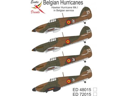 EXOTIC DECALS 1/72 Belgian Hurricanes