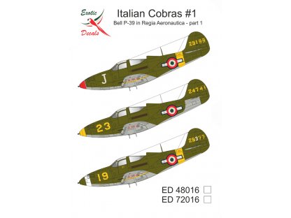EXOTIC DECALS 1/72 Italian Cobras #1 Bell P-39 in Regia Aeronautica - Part 1